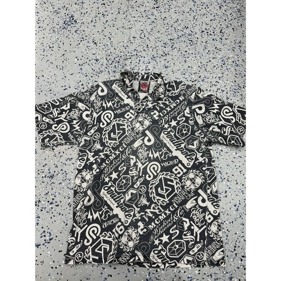 Vintage South Pole Polo Shirt Men's Large Hip Hop AOP All Over Print - Picture 1 of 3